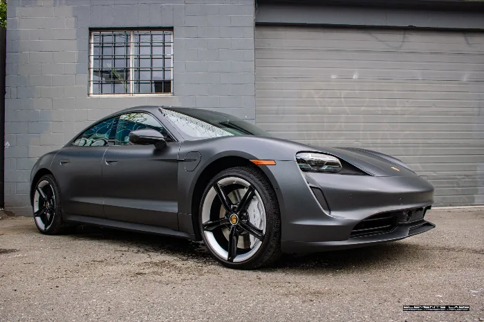 2023 Porsche Taycan Turbo Satin PPF project at Elements Labs