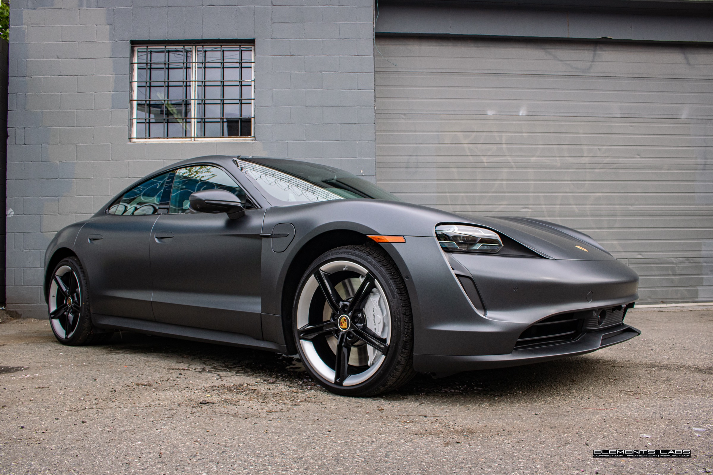 2023 Porsche Taycan Turbo with full vehicle Satin PPF at Elements Labs