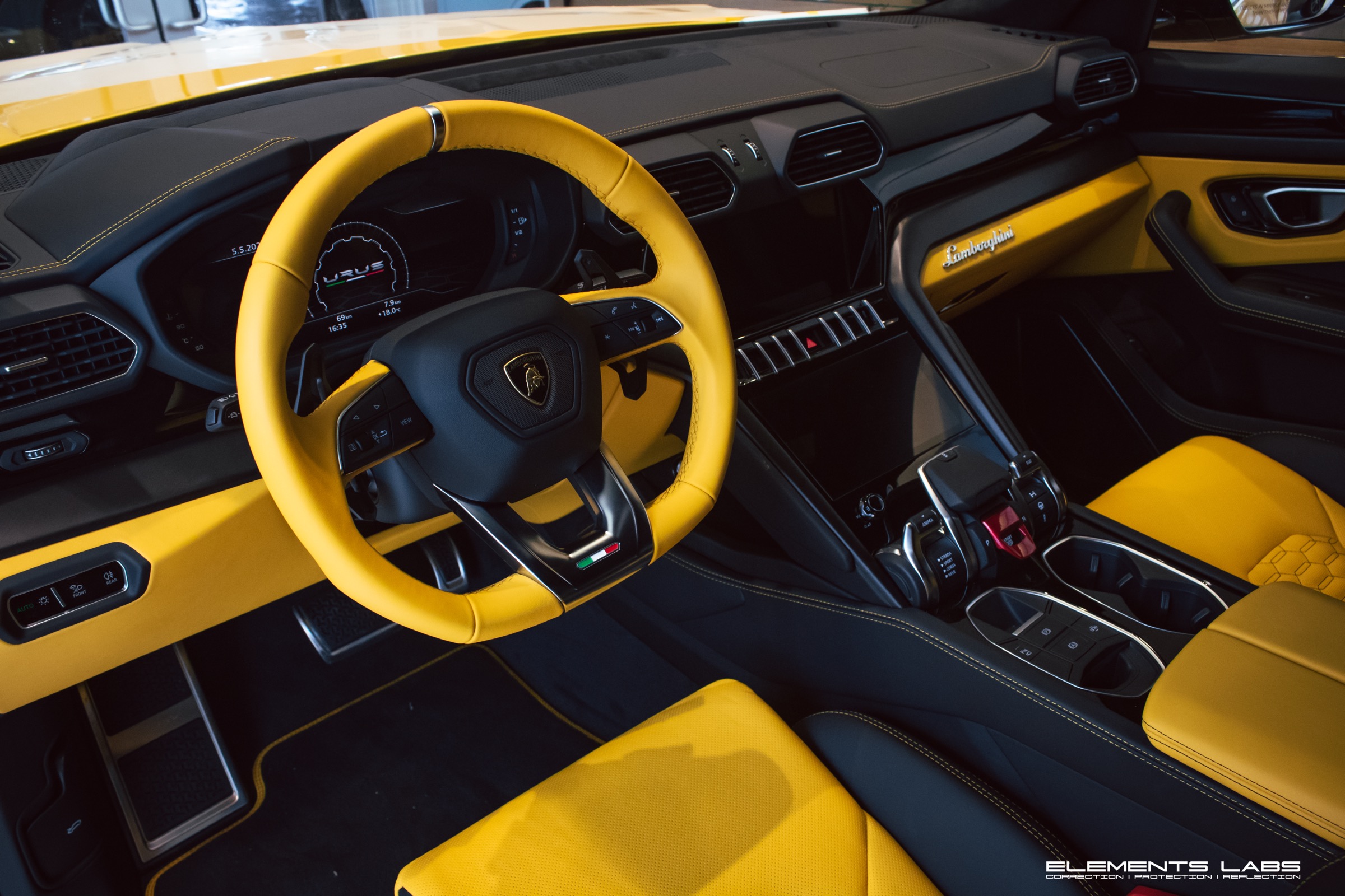 Interior detail on a 2022 Lamborghini Urus Base proof project