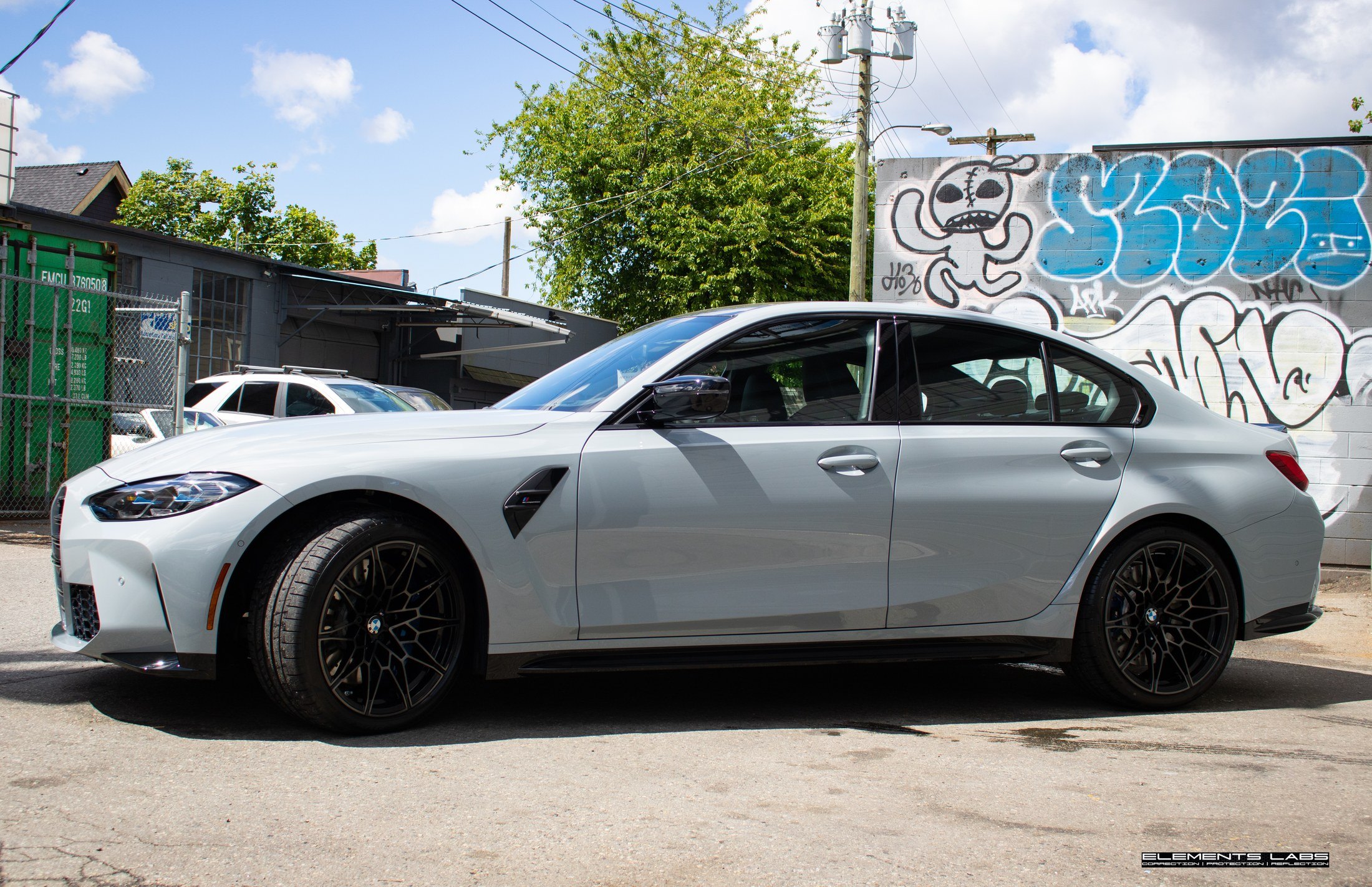 Side profile of a 2024 BMW i4 Gran Coupe after Graphene Revivify