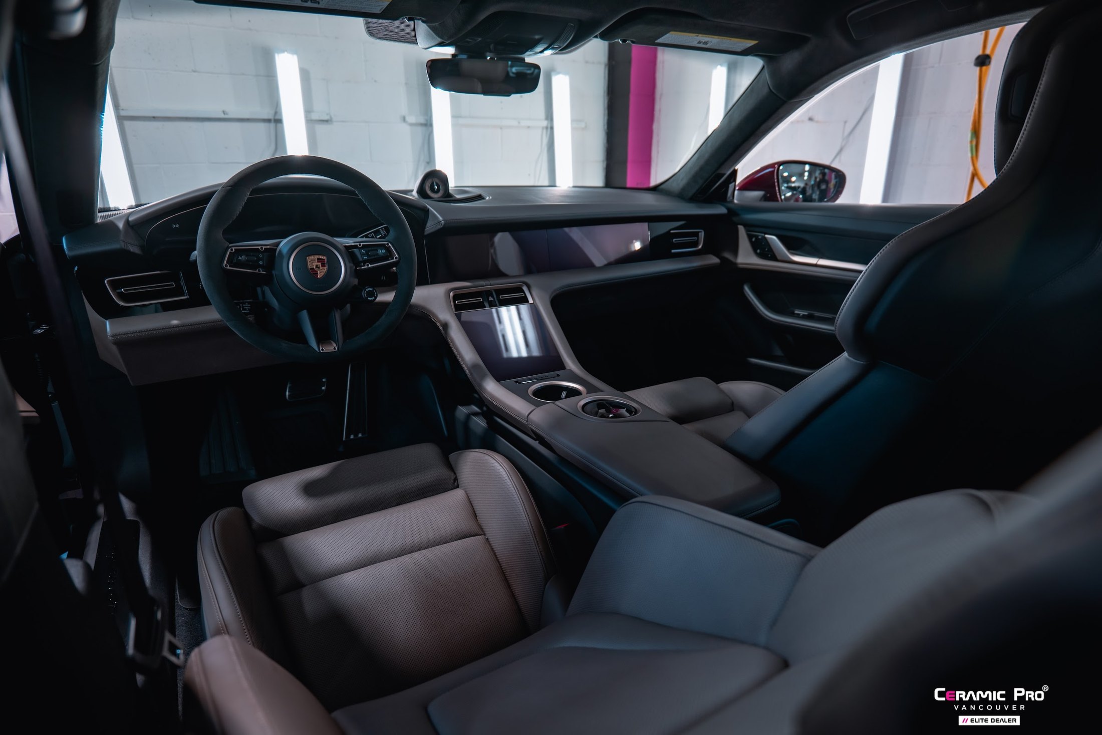 Interior leather and fabric protection in a 2021 Porsche Taycan 4S