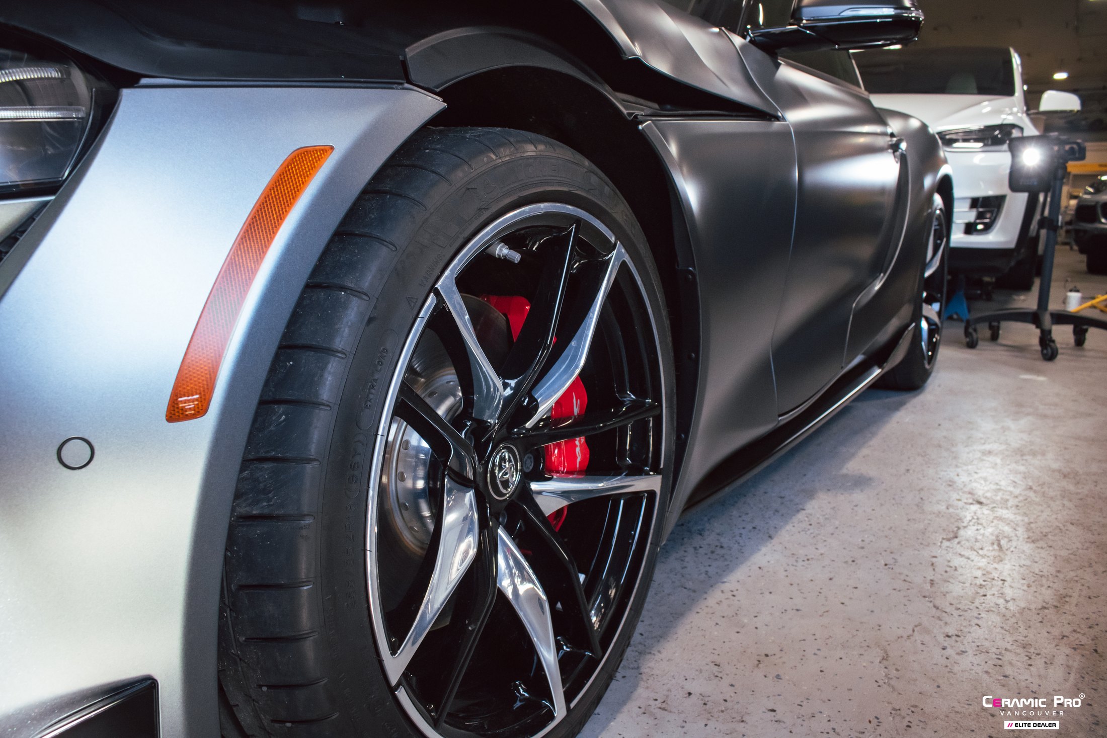 Toyota Supra matte paint after Ceramic Pro for Matte Paint at Elements Labs Vancouver
