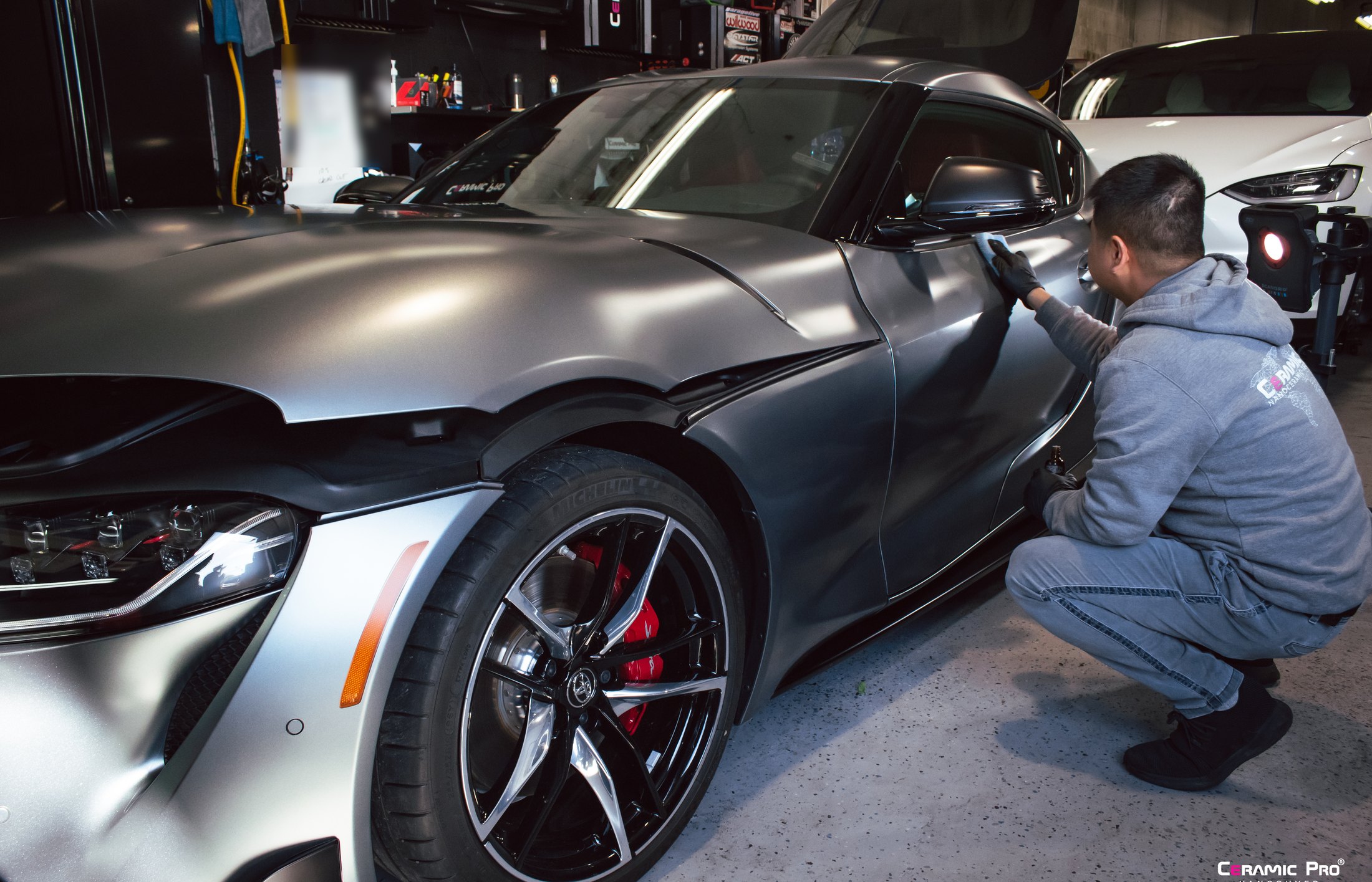 Ceramic Pro for Matte Paint application on a Toyota Supra matte finish