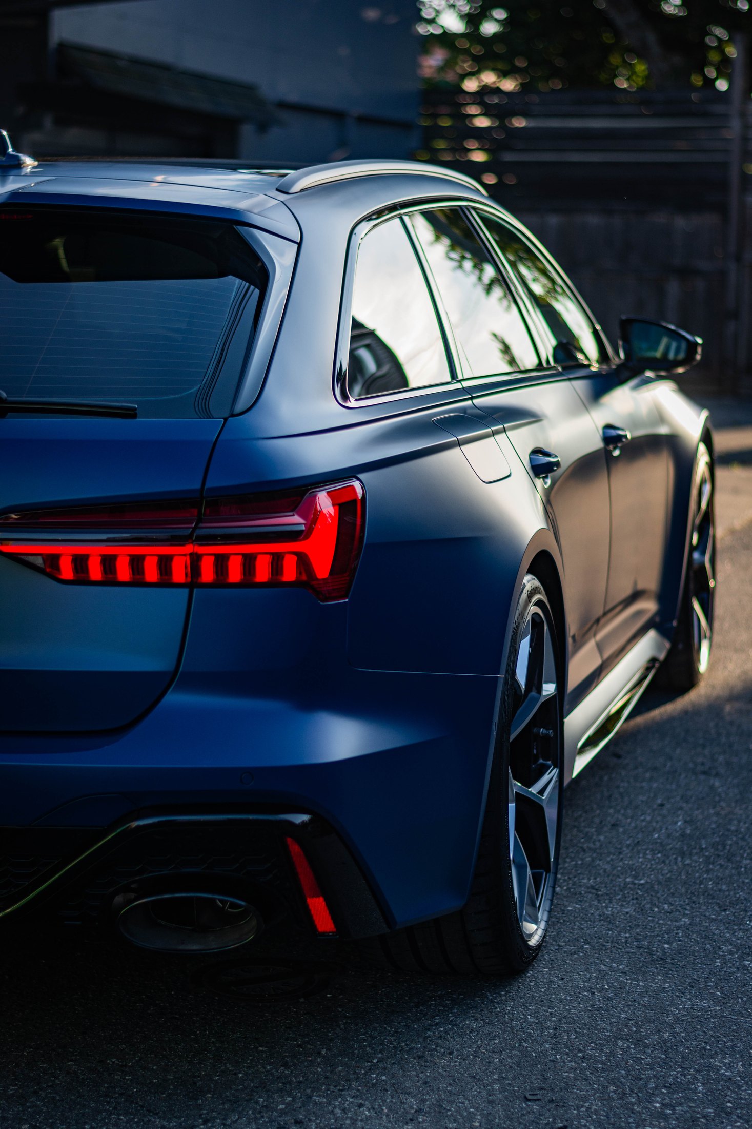 Finish detail on a 2022 Audi RS 6 Avant satin PPF and ceramic coating project